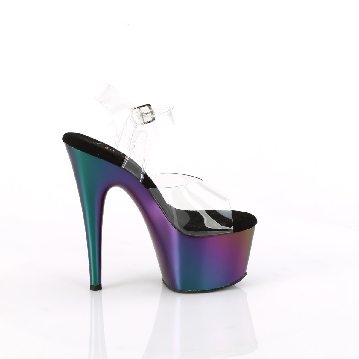 Pleaser ADORE-708mch CLR/Purple-Verde Matte Chrome