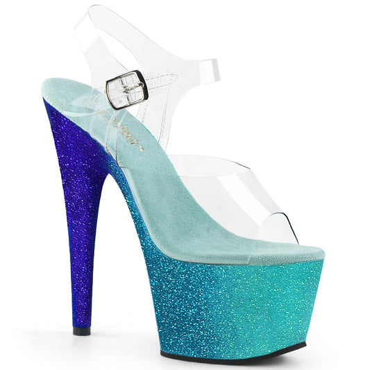 Pleaser Sandalias para mujer ADORE-708ombre CLR / Aqua-Blue Ombre