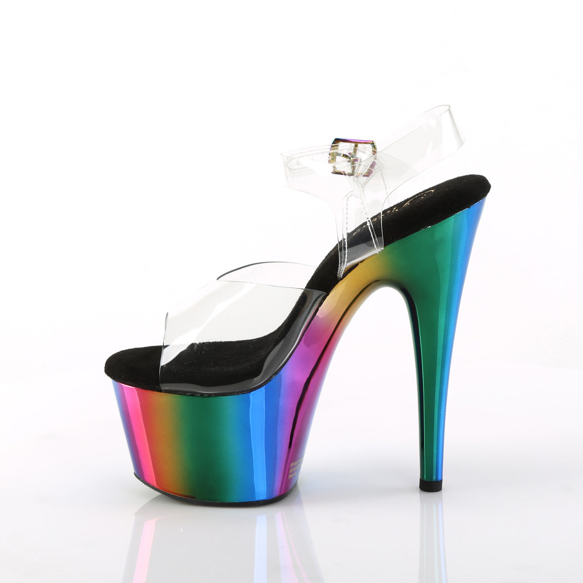 Pleaser Sandalias para mujer ADORE-708rc clr /Rainbow Cromo