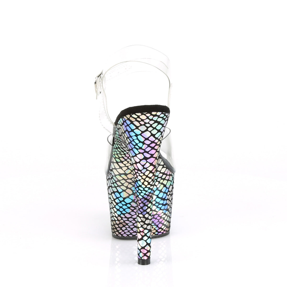Pleaser Sandalias para mujer ADORE-708SP CLR / PURPLE HOLO envuelto