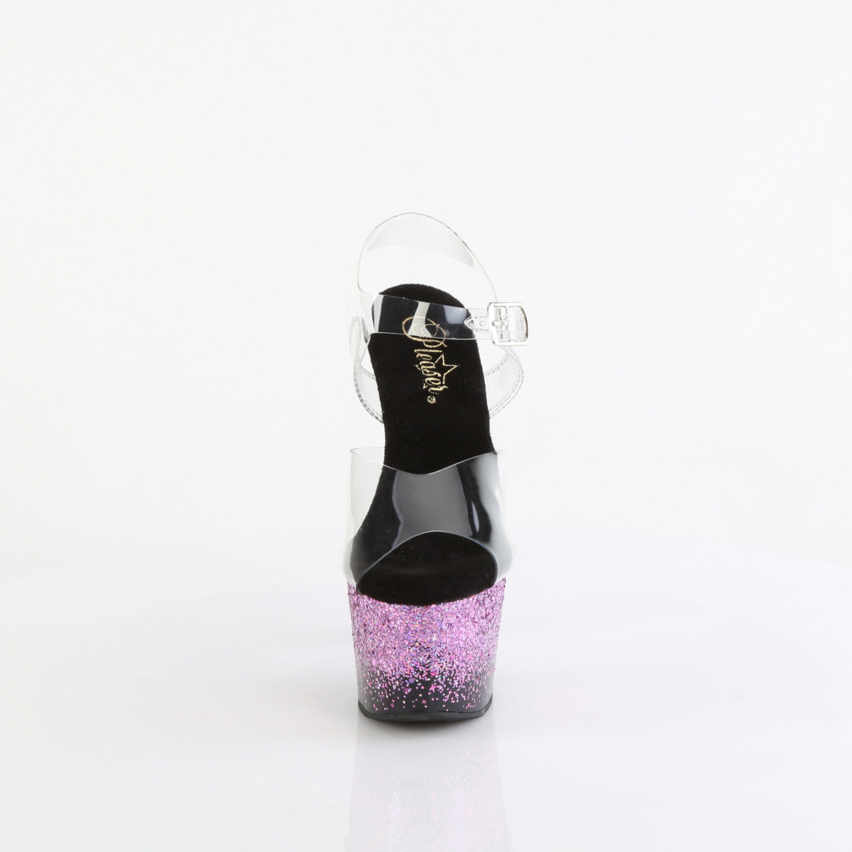 Pleaser ADORE-708SS CLR/BLK-Purple Multi Glitter