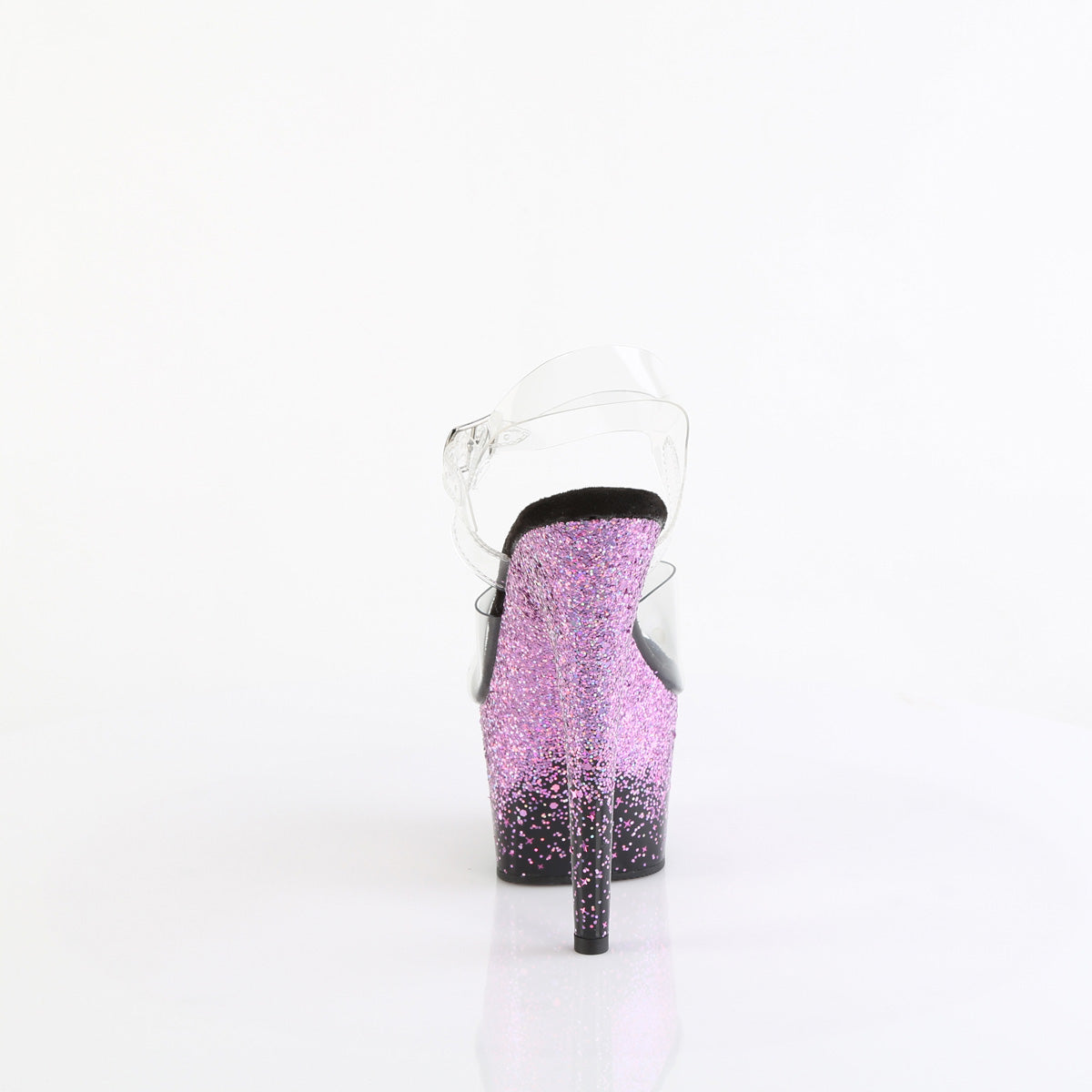 Pleaser ADORE-708SS CLR/BLK-Purple Multi Glitter