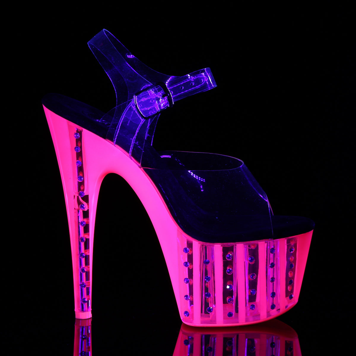 Pleaser Sandalias para mujer ADORE-708vlrs clr / neon h. rosa