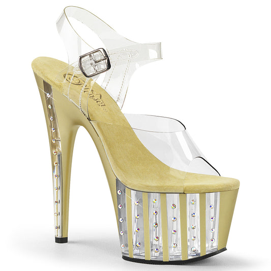 Pleaser Sandalias para mujer ADORE-708vlrs clr / oro