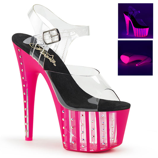 Pleaser Sandalias para mujer ADORE-708vlrs clr / neon h. rosa