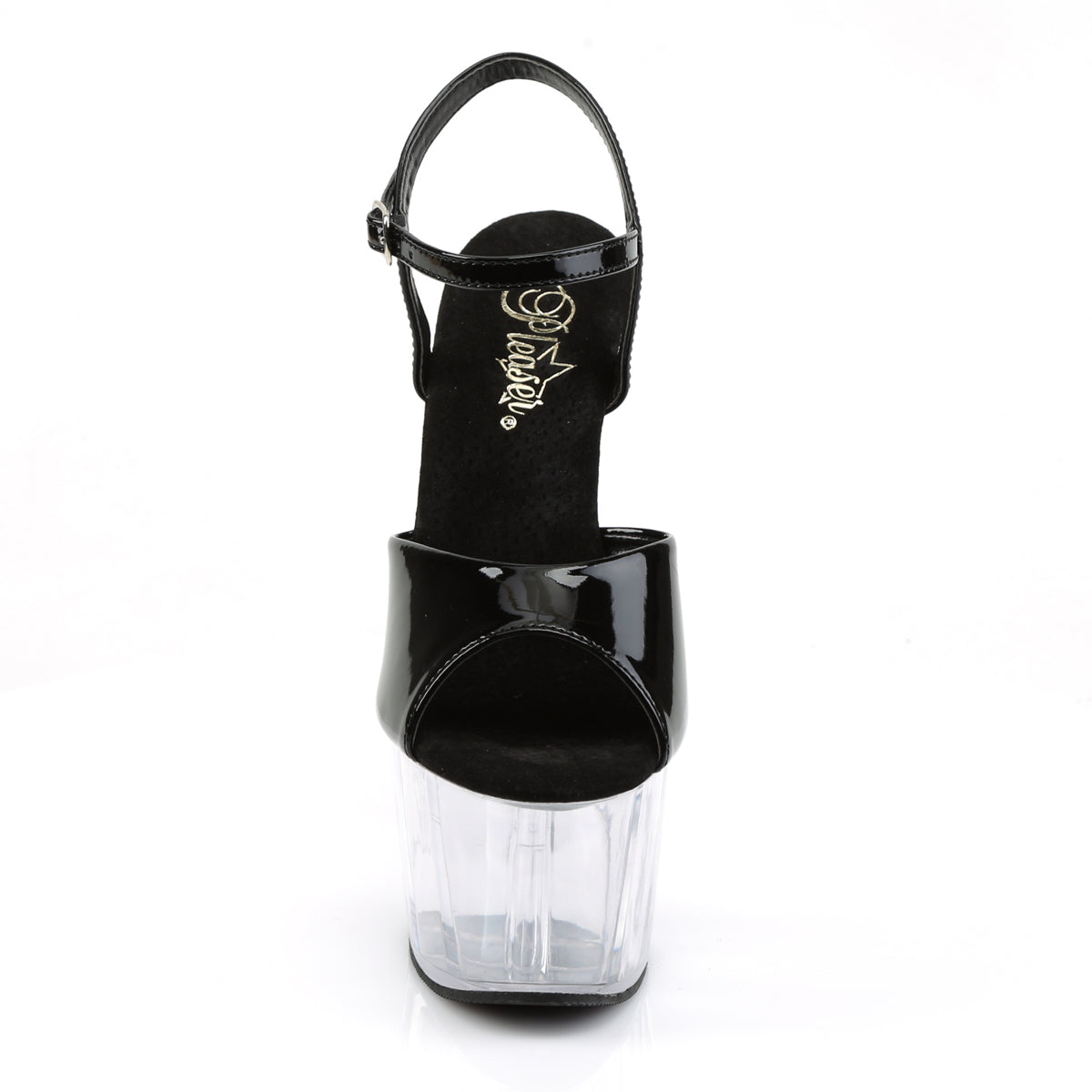 Pleaser Sandalias para mujer ADORE-709 BLK PAT / CLR