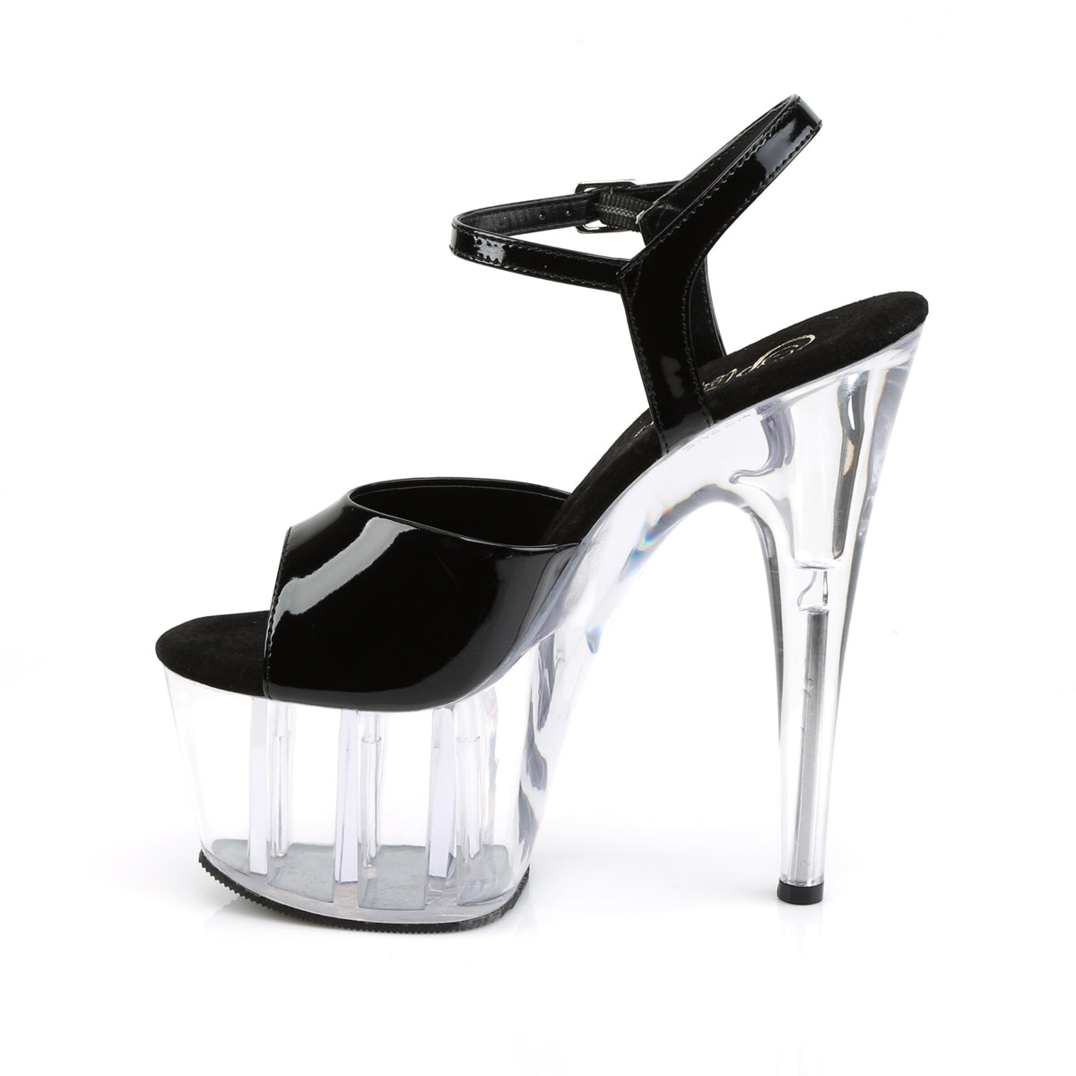 Pleaser Sandalias para mujer ADORE-709 BLK PAT / CLR