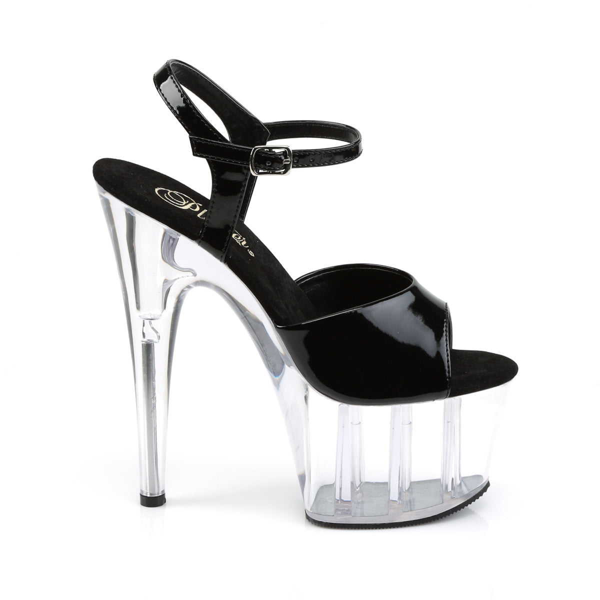 Pleaser Sandalias para mujer ADORE-709 BLK PAT / CLR