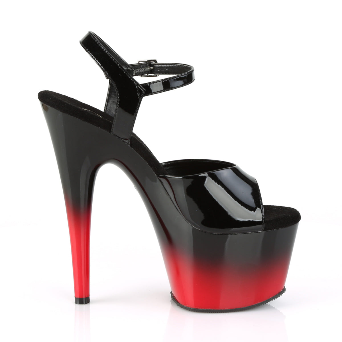 Pleaser Sandalias para mujer ADORE-709BR-H BLK PAT / BLK-ROJO