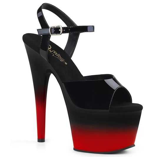 Pleaser Sandalias para mujer ADORE-709BR-H BLK PAT / BLK-ROJO