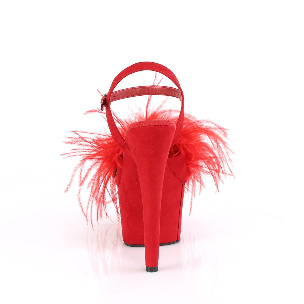 Pleaser Sandalias para mujer ADORE-709F Red Faux Suede-Feather / Red Faux Suede