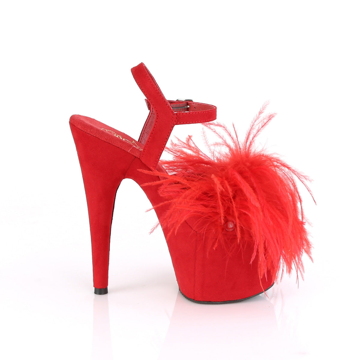 Pleaser Sandalias para mujer ADORE-709F Red Faux Suede-Feather / Red Faux Suede
