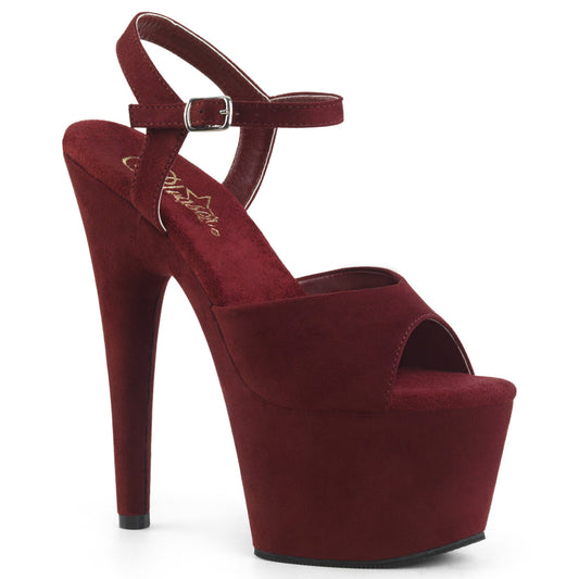 Pleaser Sandalias para mujer ADORE-709FS Borgoña Faux Suda / Burgundy Faux Suede