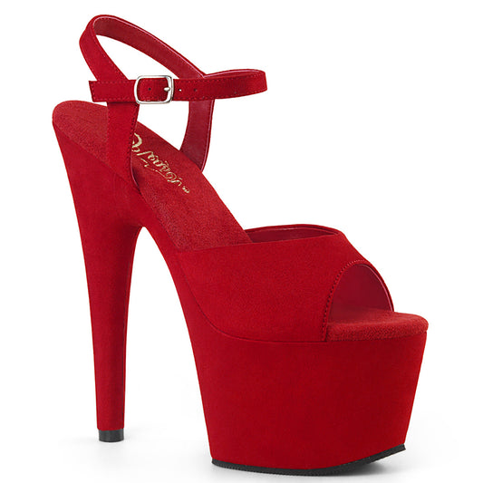 Pleaser Sandalias para mujer ADORE-709FS Red Faux Suede / Red Faux Suede