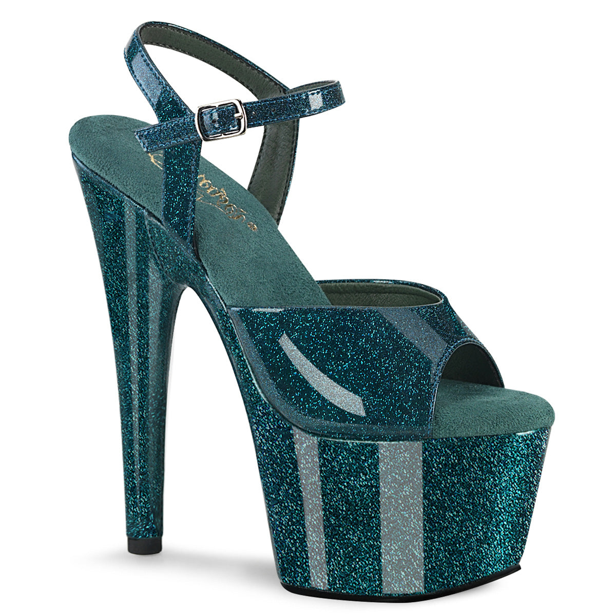Pleaser ADORE-709gp Pat/m brillo verde azulado