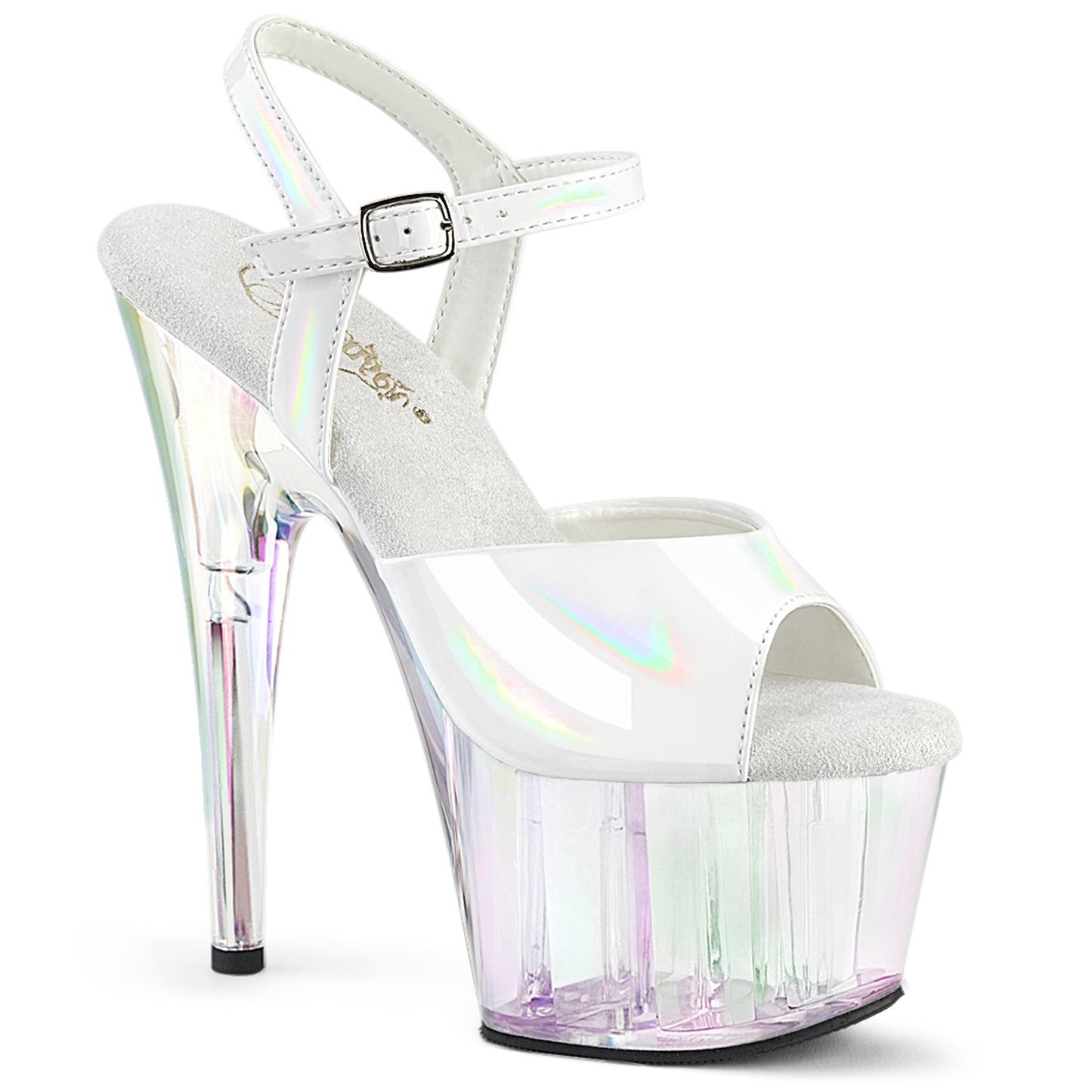 Pleaser ADORE-709ht wht holo/holo teñido