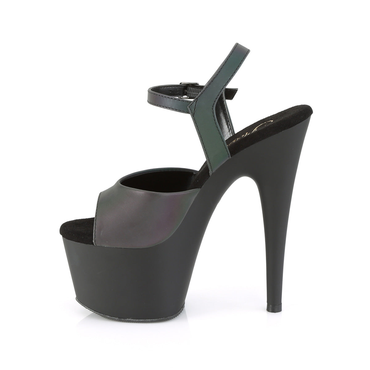 Pleaser Sandalias para mujer ADORE-709REFL GREEN MULTI reflectante / BLK MATE
