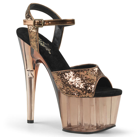 Pleaser Sandalias para mujer ADORE-710gt brillo de bronce / bronce tintado