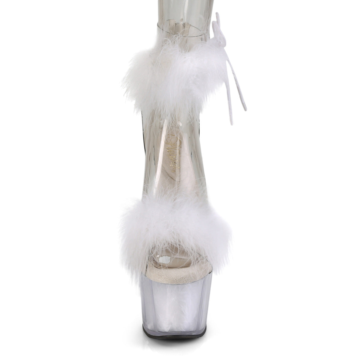 Pleaser Sandalias para mujer ADORE-724F CLR-WHT PIEL / WHT PIEL