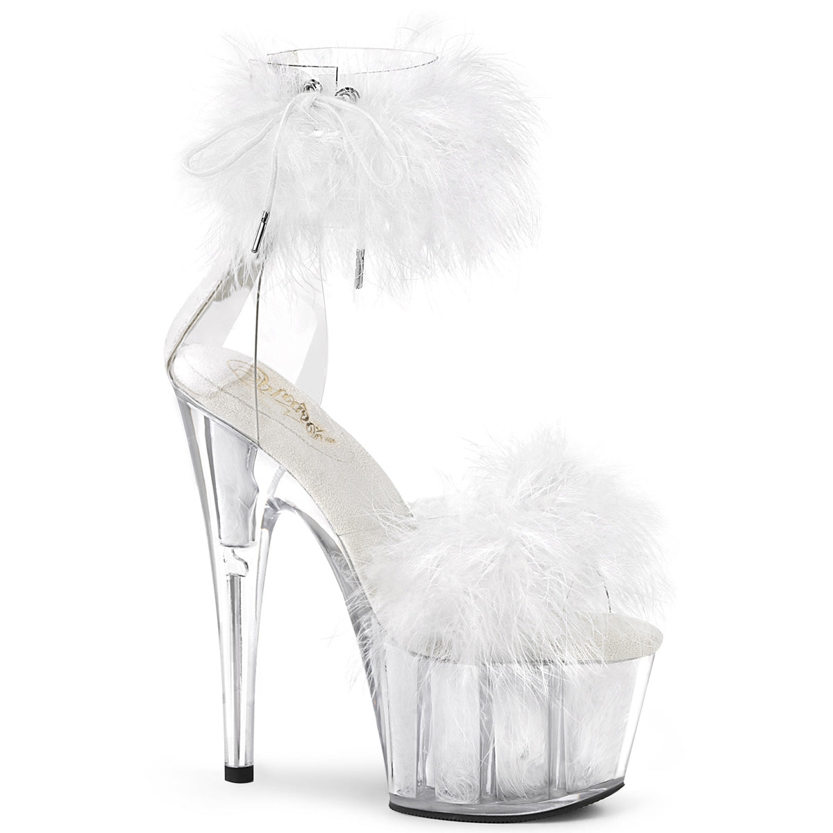 Pleaser Sandalias para mujer ADORE-724F CLR-WHT PIEL / WHT PIEL