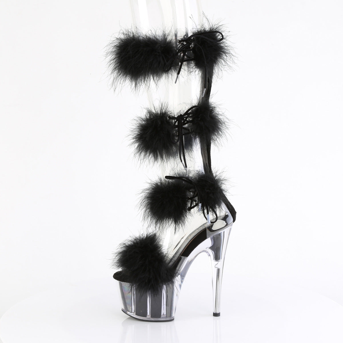 Pleaser ADORE-728f CLR-Blk FUR/M