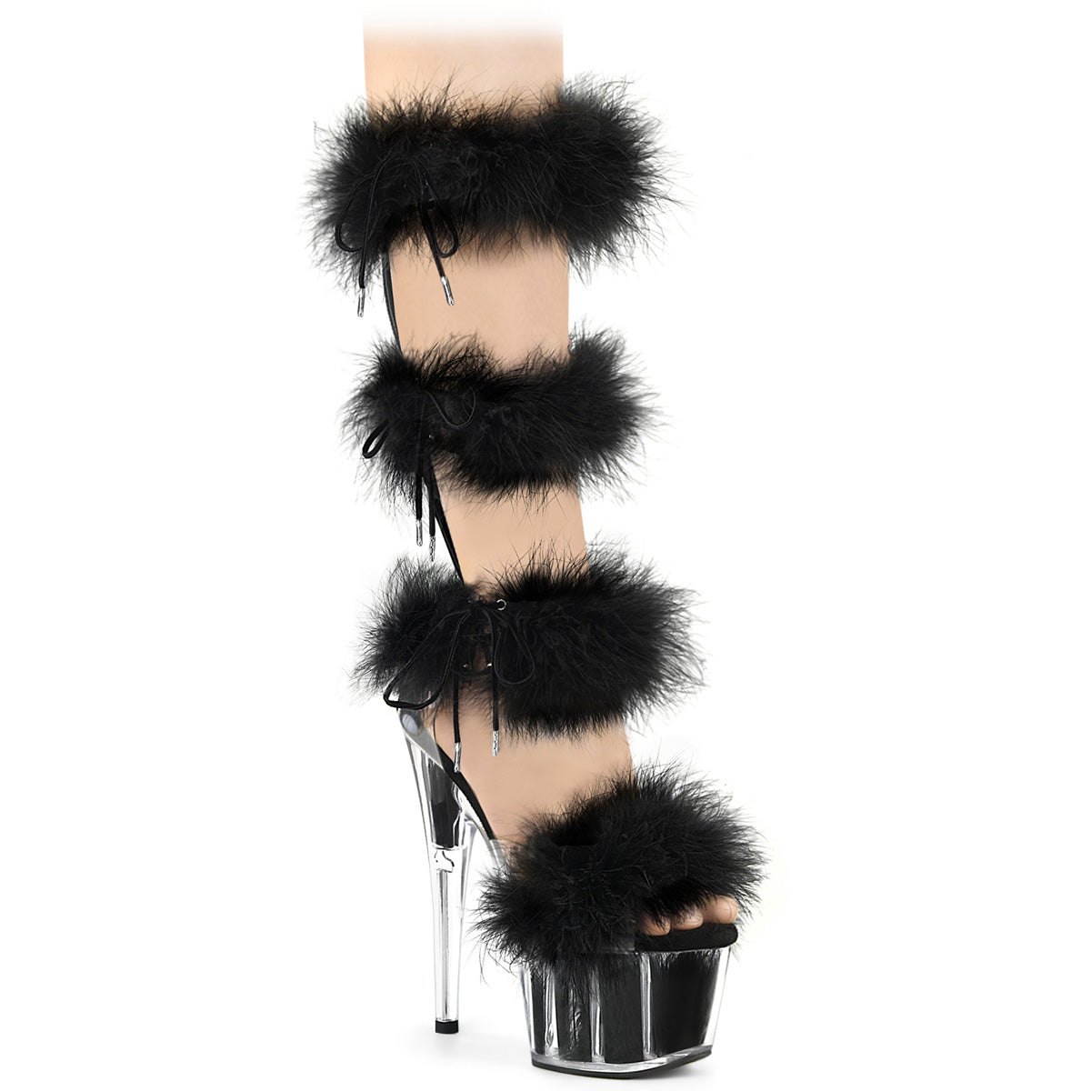 Pleaser ADORE-728f CLR-Blk FUR/M