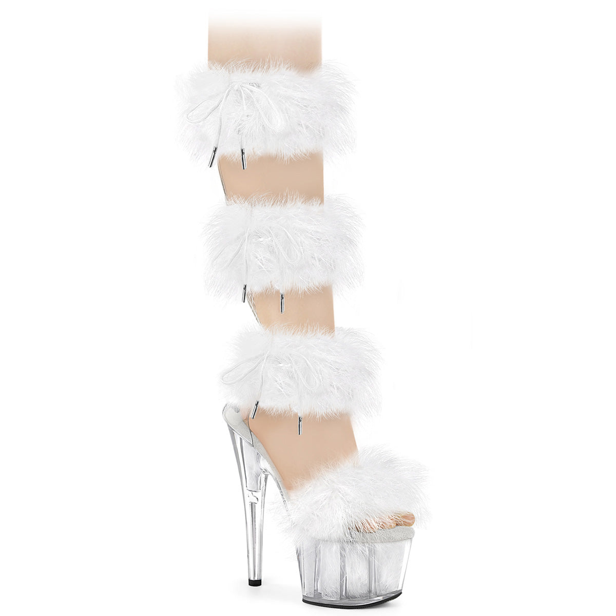 Pleaser ADORE-728F Clr-Wht Fur/M