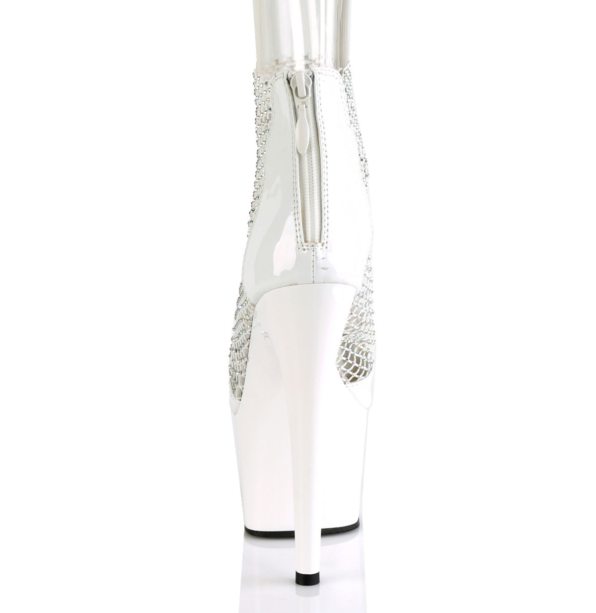Pleaser Sandalias para mujer ADORE-765RM WHT PAT-RS MESH / WHT