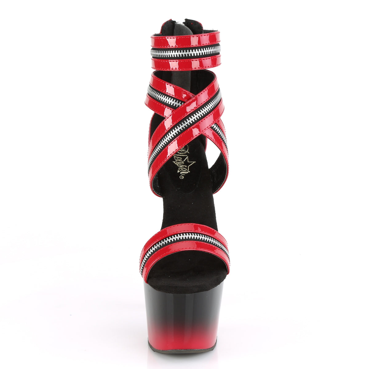 Pleaser Sandalias para mujer ADORE-766 Red Pat / Blk-Red