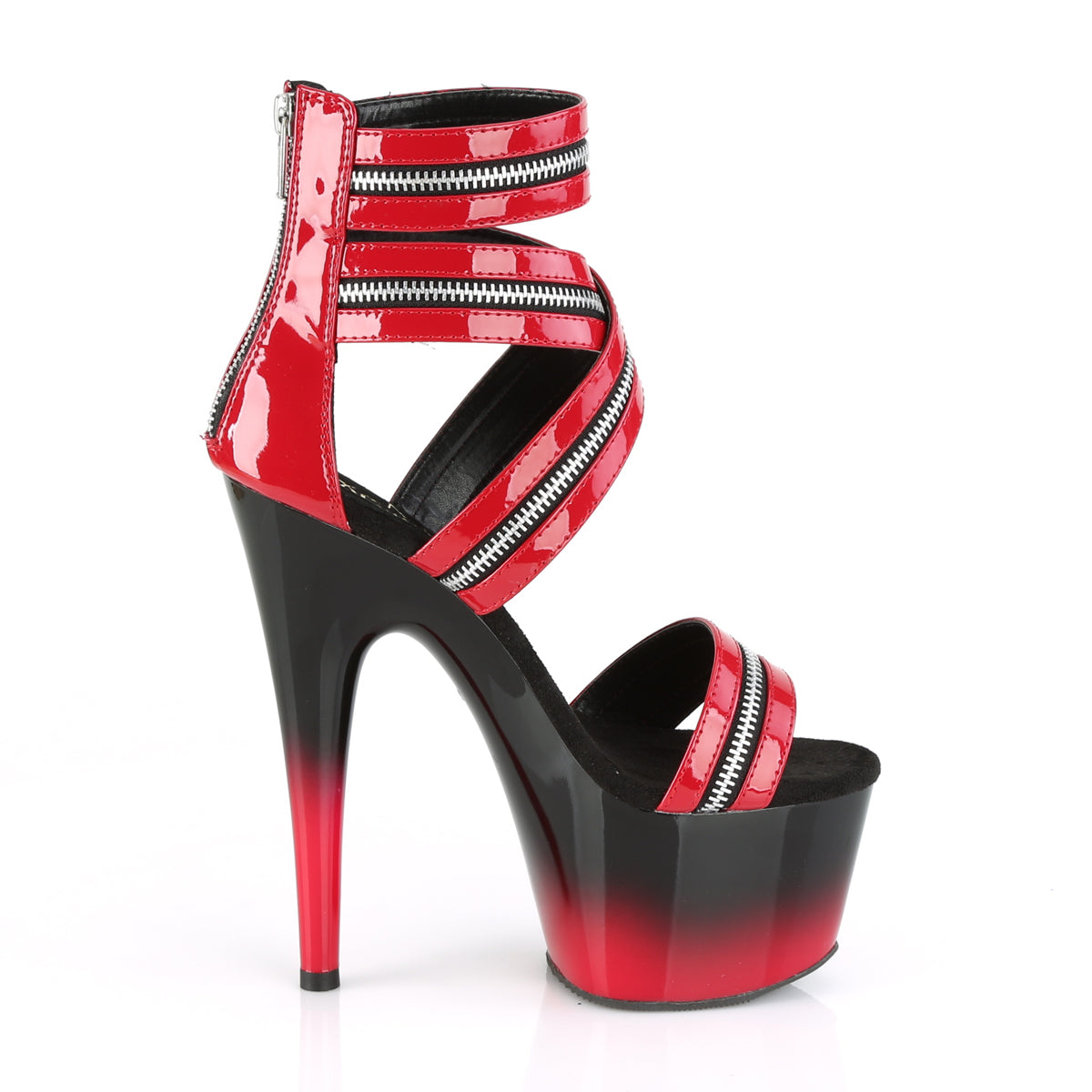 Pleaser Sandalias para mujer ADORE-766 Red Pat / Blk-Red