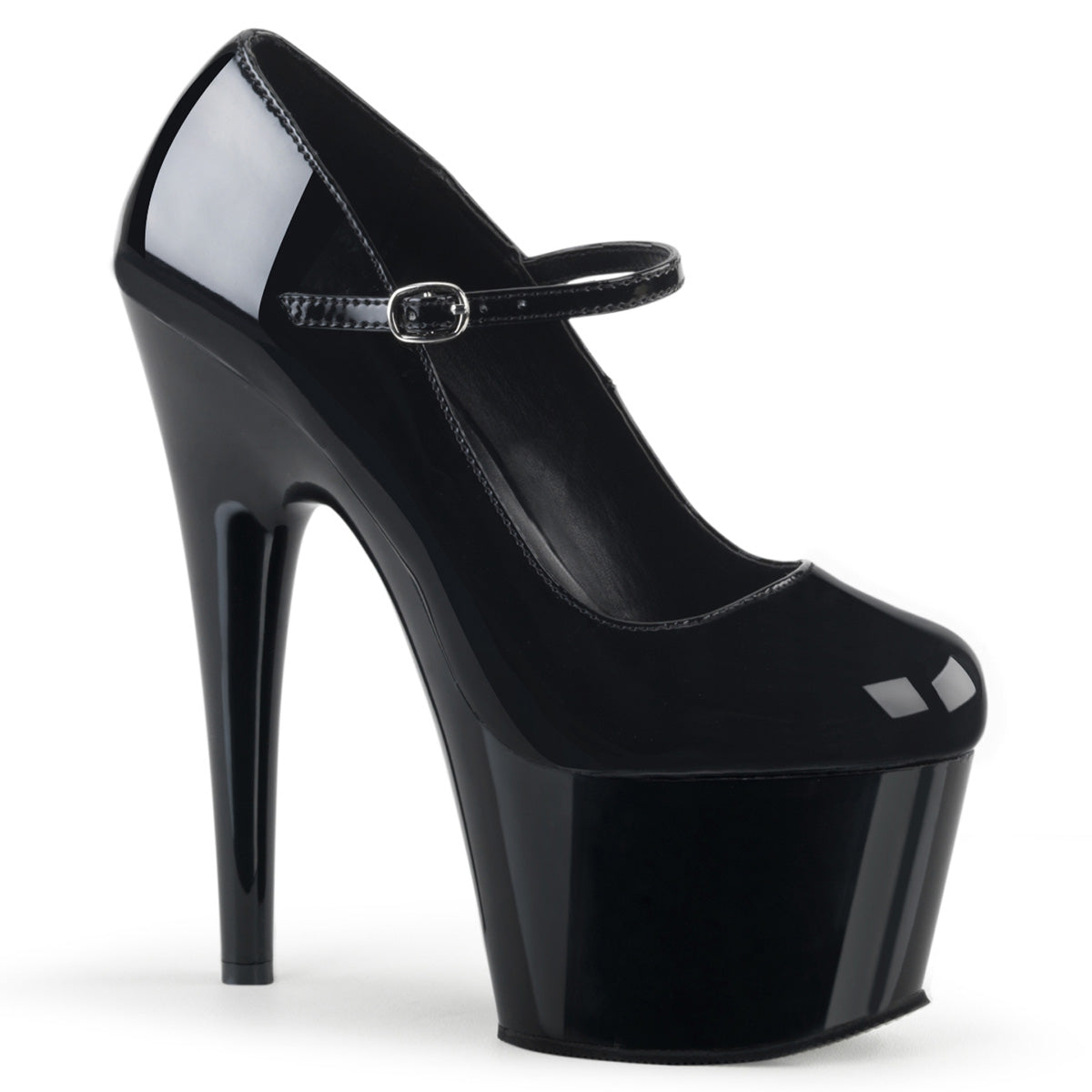 Pleaser Sandalias para mujer ADORE-787 BLK PAT / BLK
