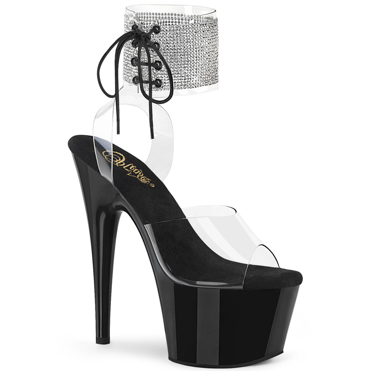 Pleaser Sandalias para mujer ADORE-791-2RS CLR / BLK