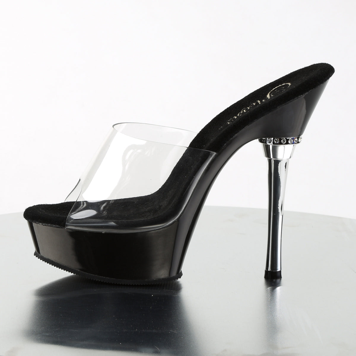 Pleaser Sandalias para mujer ALLURE-601 clr / blk