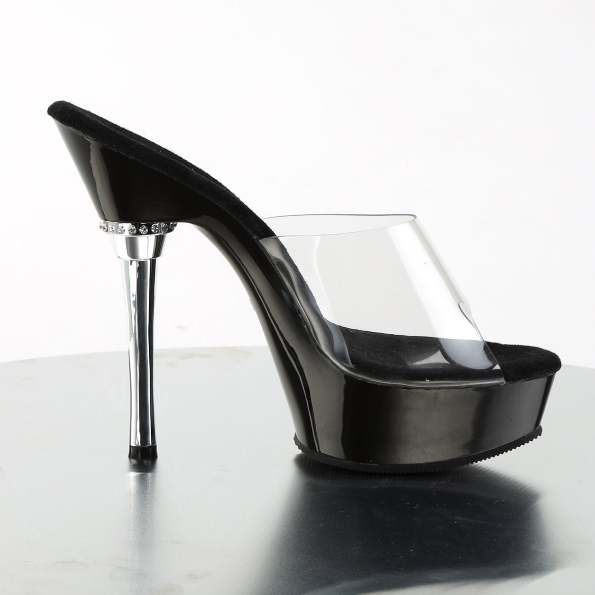 Pleaser Sandalias para mujer ALLURE-601 clr / blk