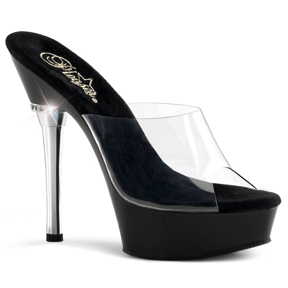 Pleaser Sandalias para mujer ALLURE-601 clr / blk
