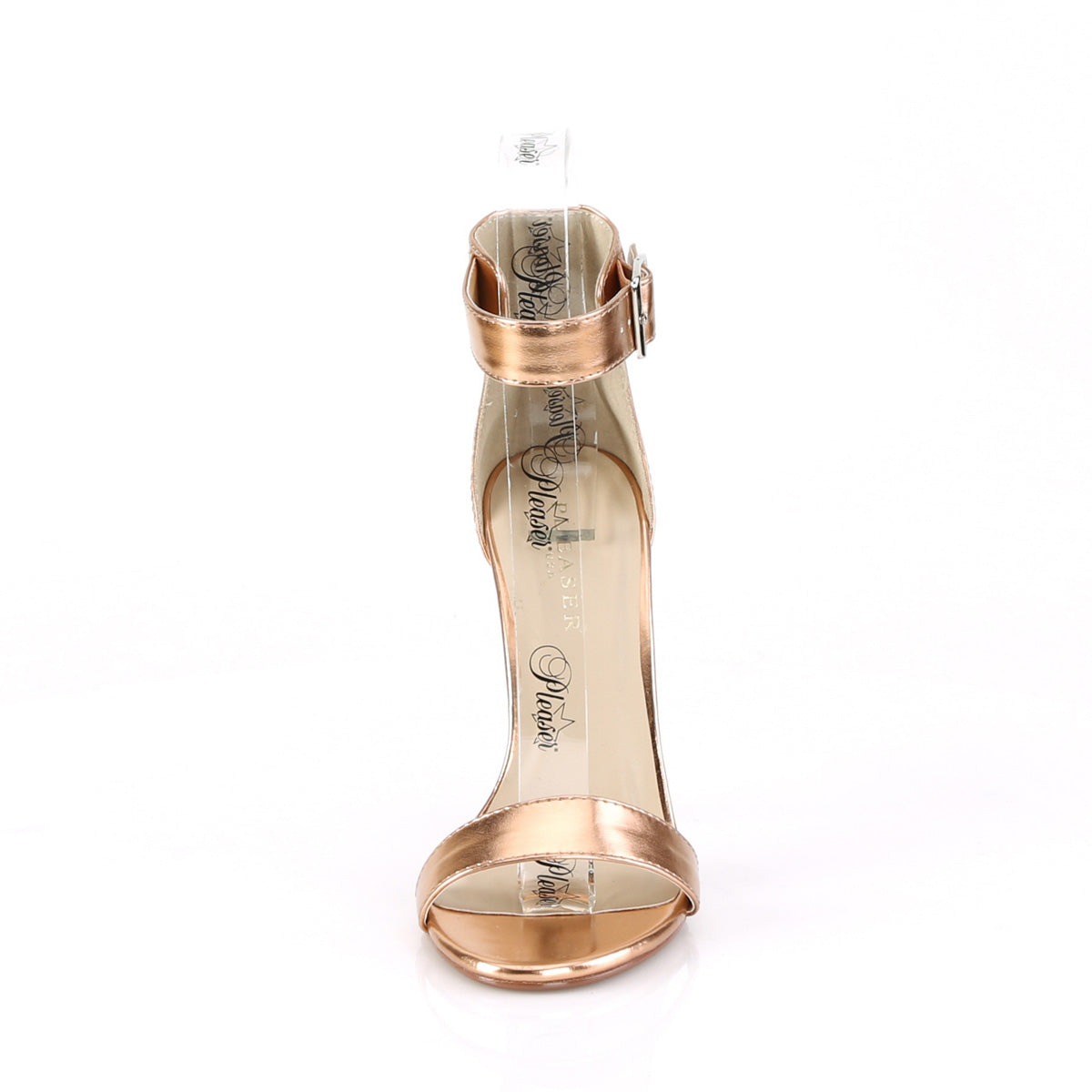 Pleaser Bombas para mujer AMUSE-10 PU metálica de oro rosa