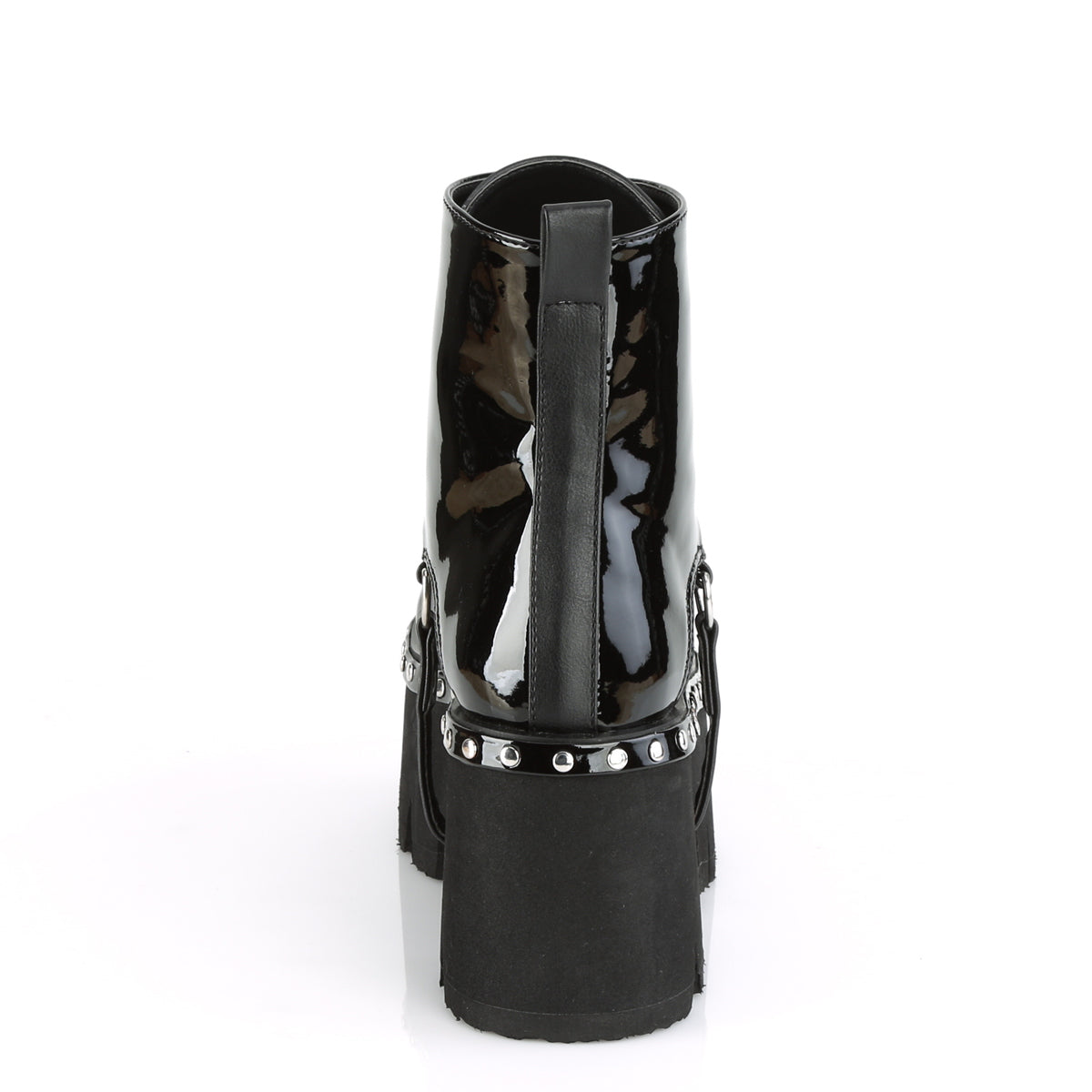 DemoniaCult Botas de tobillo para mujeres ASHES-100 BLK Pat-Vegan Leather