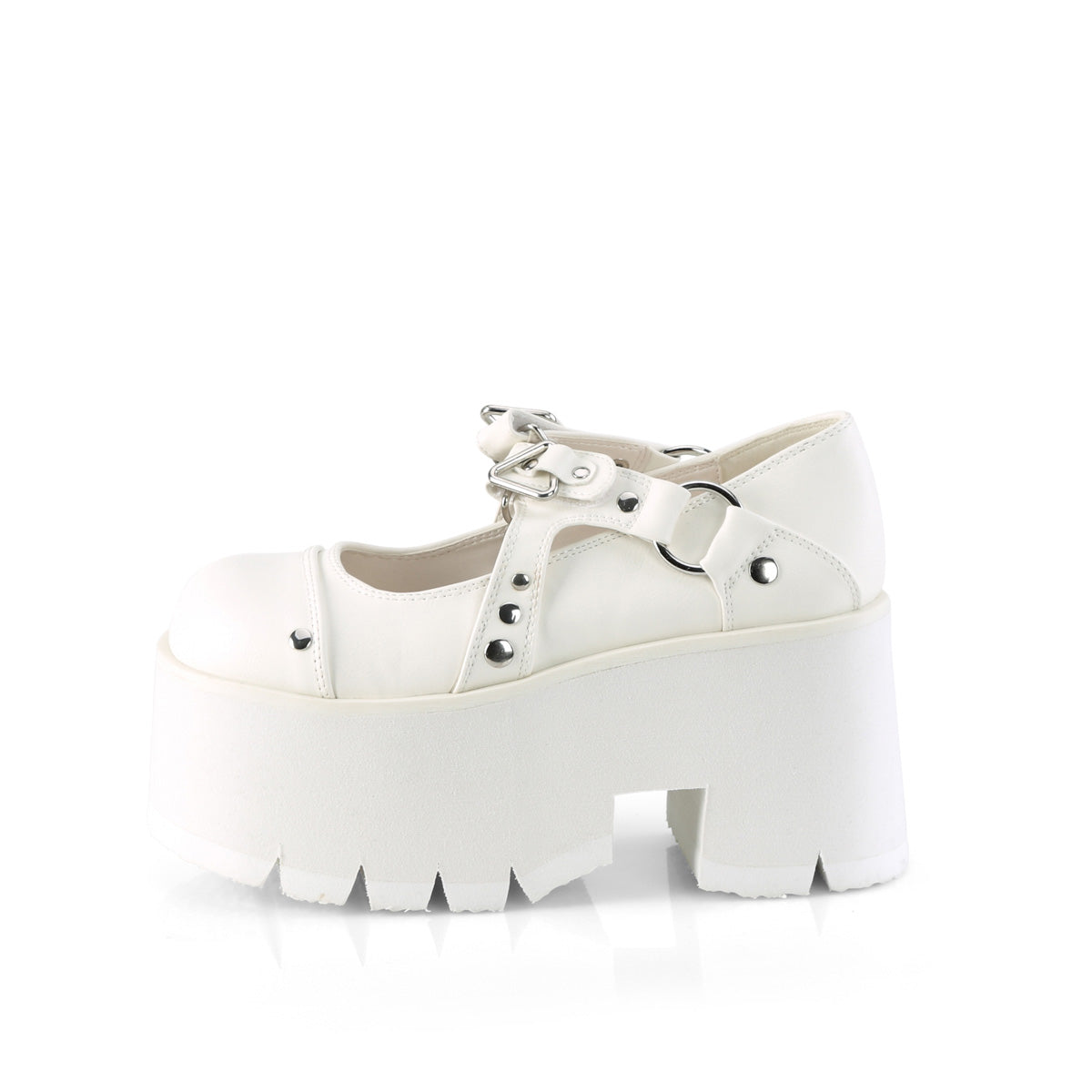 DemoniaCult Pumps ASHES-33 Wht Vegan Leather