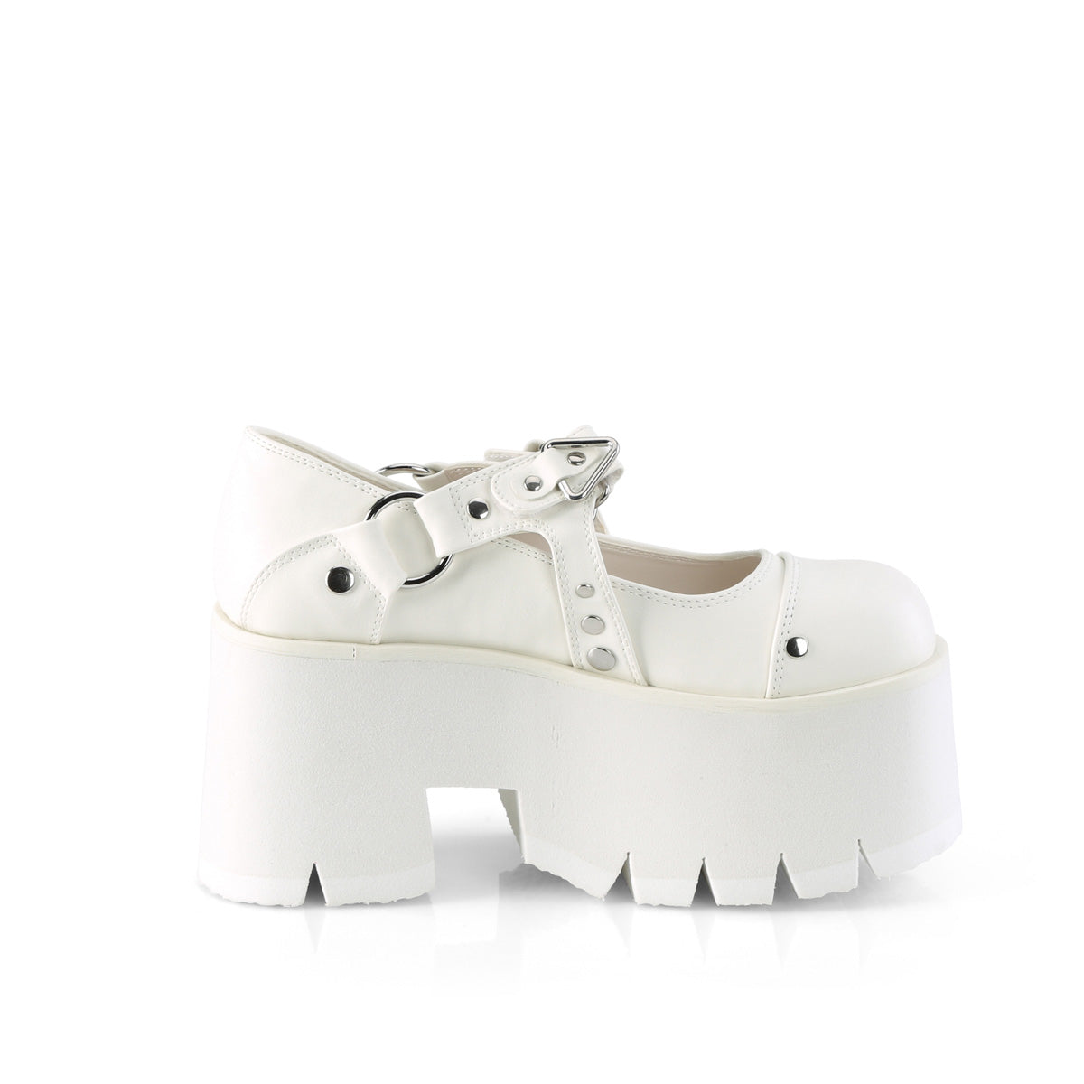 DemoniaCult Pumps ASHES-33 Wht Vegan Leather