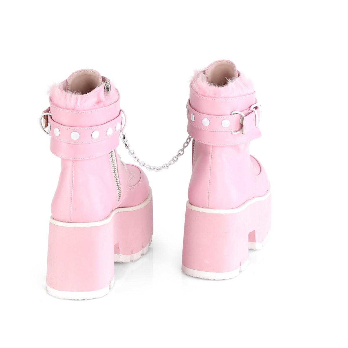 DemoniaCult Ankle Boots ASHES-57 B. Pink Vegan Leather