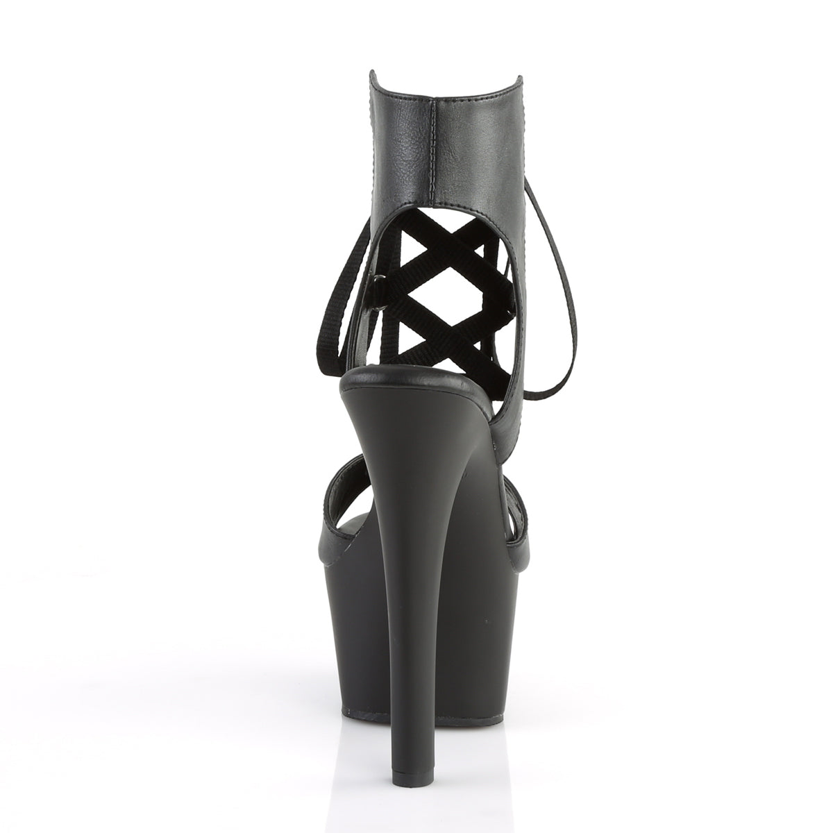 Pleaser Sandalias para mujer ASPIRE-600-14 Blk Faux Cuero / Blk Mate