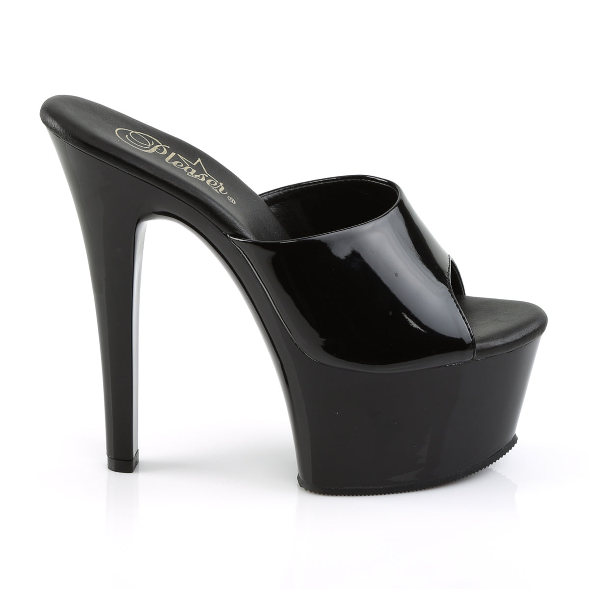 Pleaser Sandalias para mujer ASPIRE-601 BLK PAT / BLK