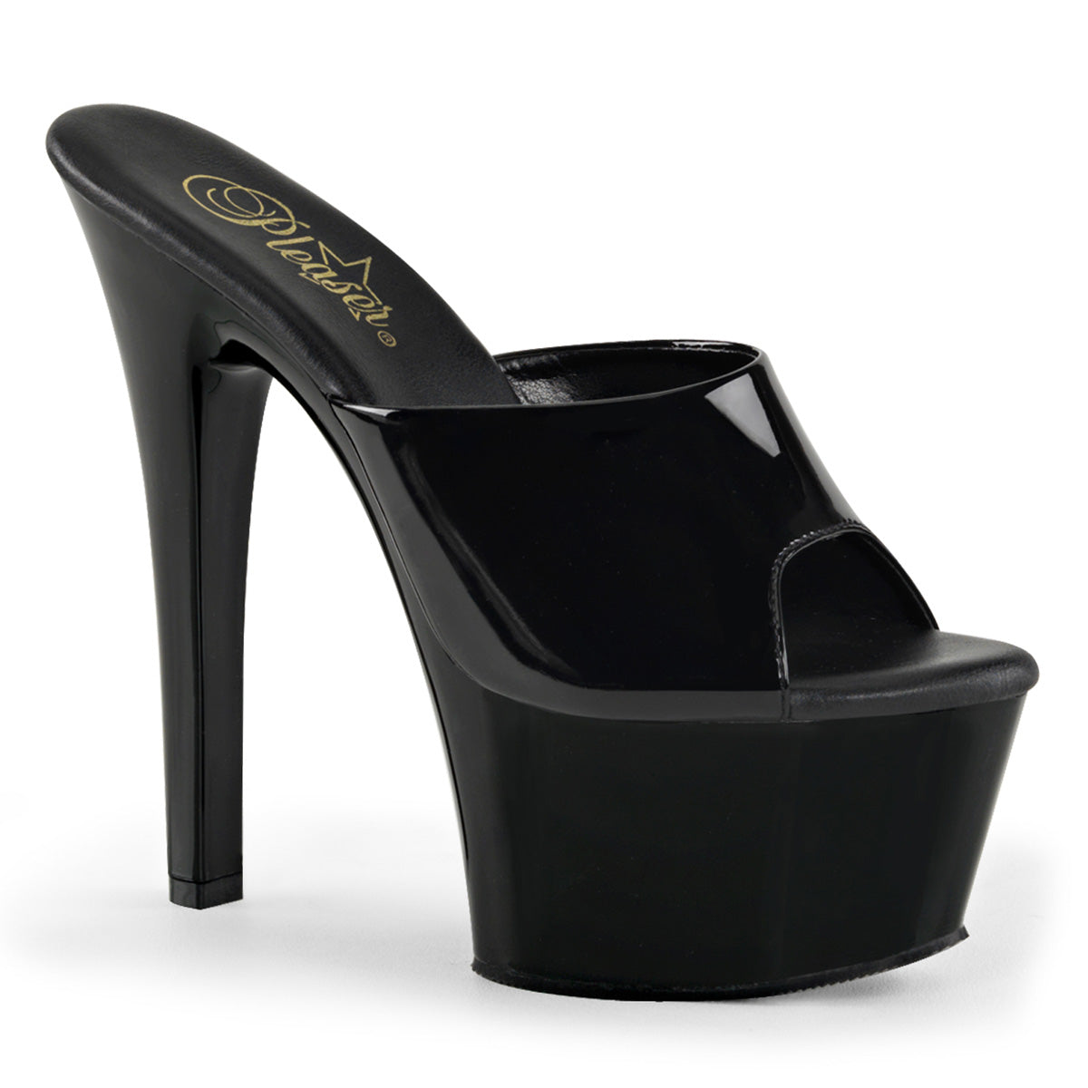 Pleaser Sandalias para mujer ASPIRE-601 BLK PAT / BLK