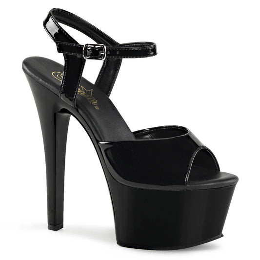Pleaser Sandalias para mujer ASPIRE-609 BLK PAT / BLK
