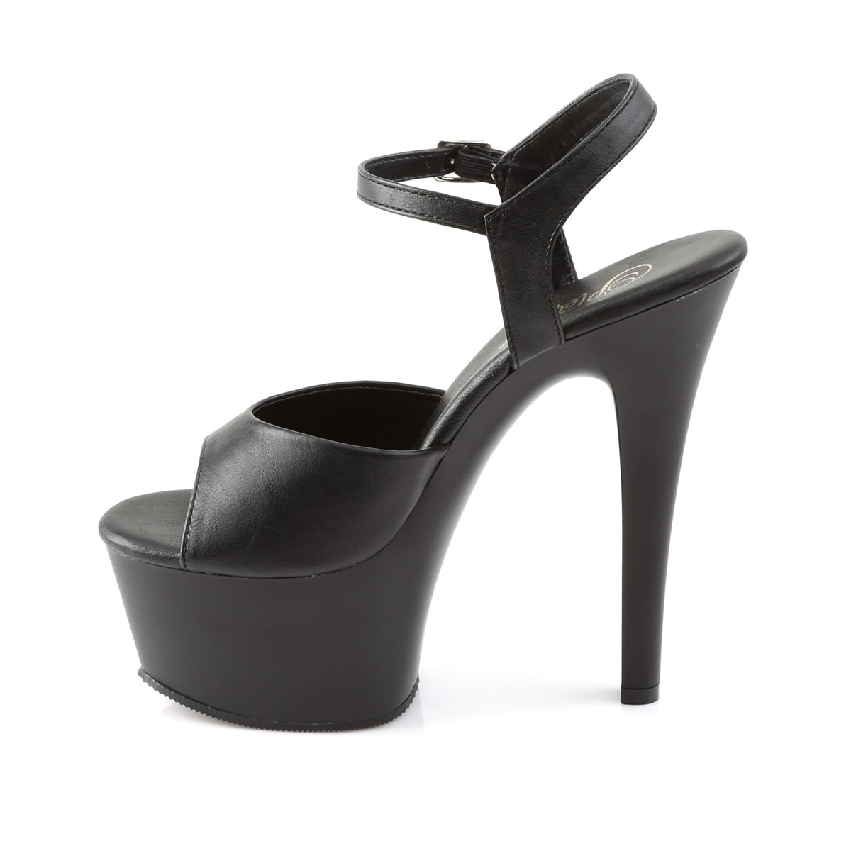 Pleaser Sandalias para mujer ASPIRE-609 Blk Faux Cuero / Blk Mate