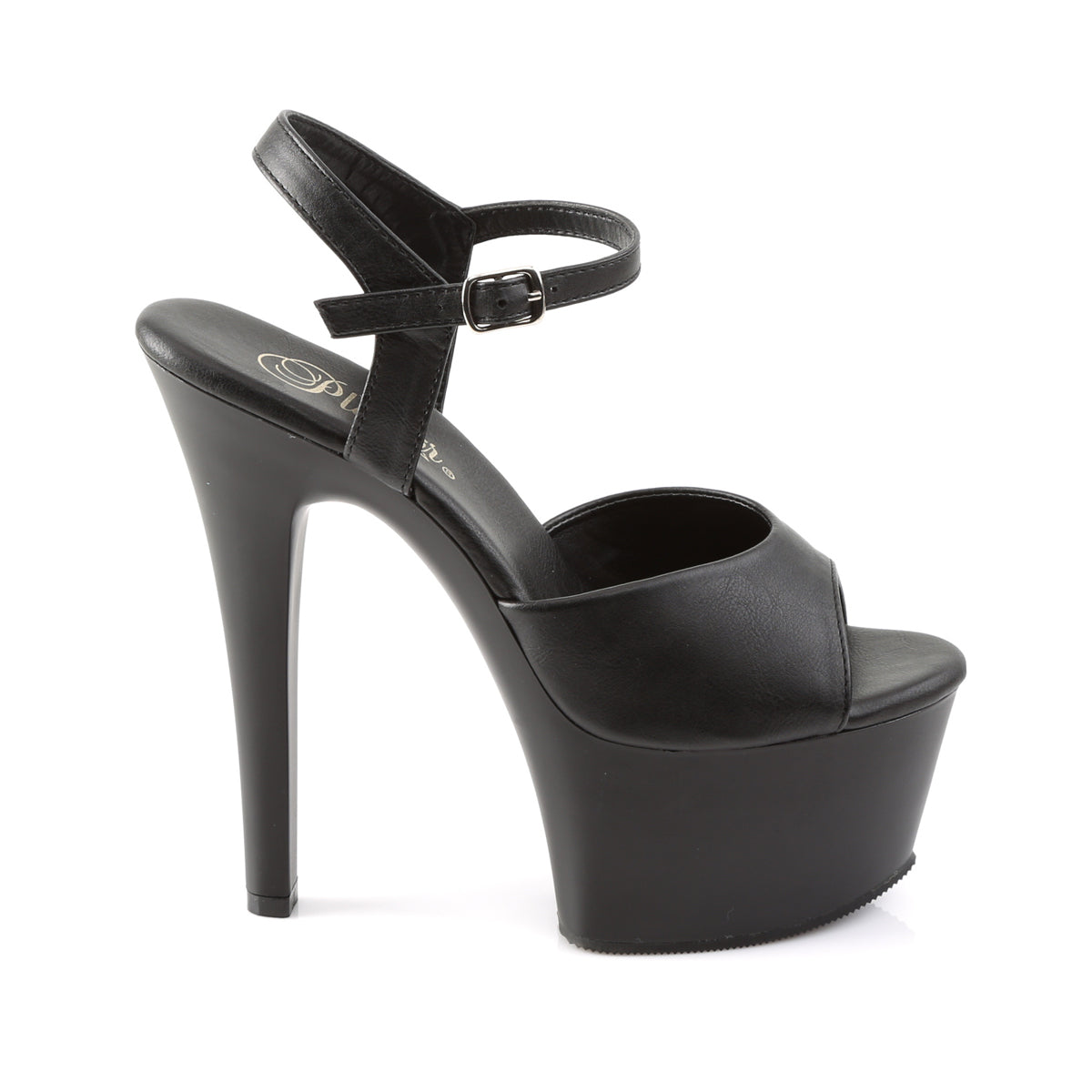 Pleaser Sandalias para mujer ASPIRE-609 Blk Faux Cuero / Blk Mate