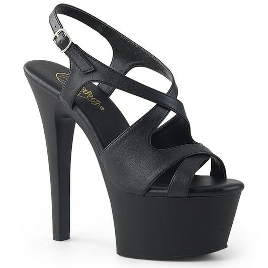 Pleaser Sandalias para mujer ASPIRE-630 Blk Faux Cuero / Blk Mate