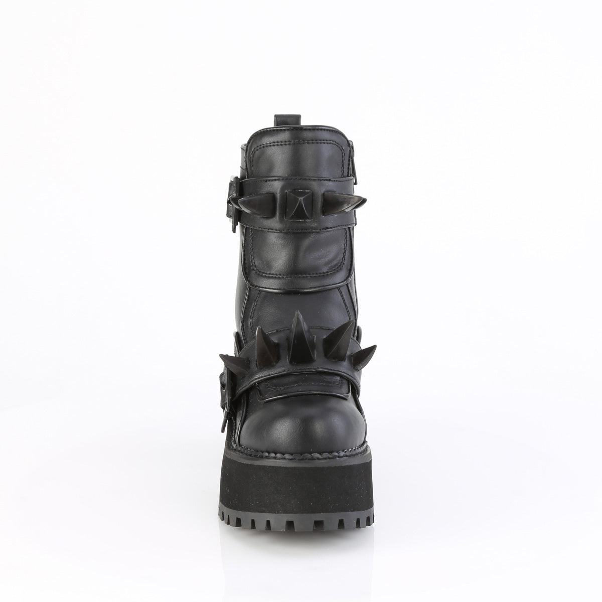 DemoniaCult ASSAULT-72 BLK de cuero vegano