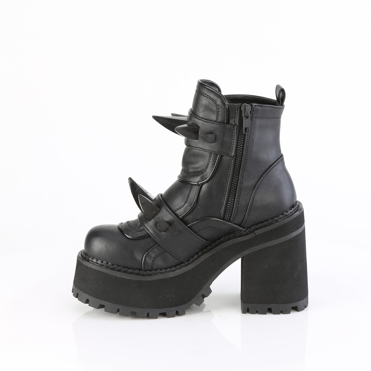 DemoniaCult ASSAULT-72 BLK de cuero vegano