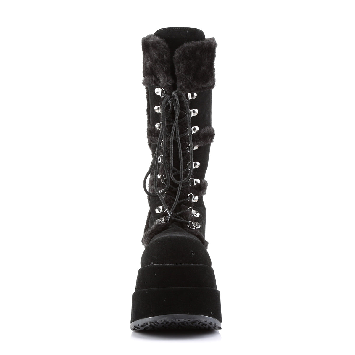 DemoniaCult Botas de mujer BEAR-202 BLK Vegan Suede